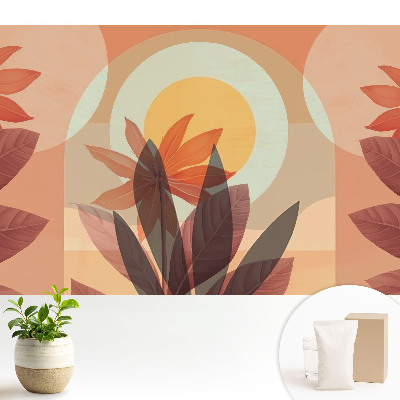 Fototapeta flizelinowa do salonu Florystyczna abstrakcja symetria ciepło