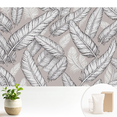 Fototapeta flizelinowa do salonu Delikatne pióra symetryczny wzór klasyczna elegancja