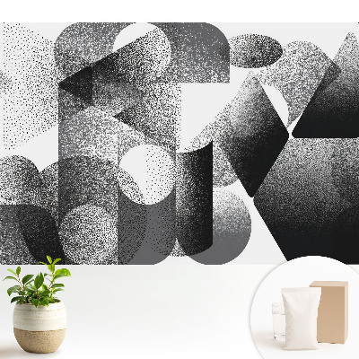 Fototapeta z nadrukiem na flizelinie Abstrakcyjne figury geometryczne czerń szarość