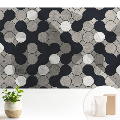 Tapeta fotograficzna flizelinowa Geometryczne okręgi kontrastujące odcienie