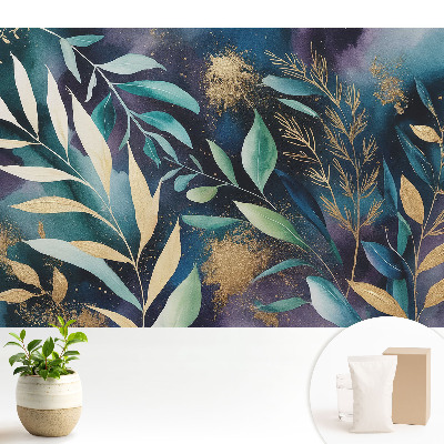 Tapeta fotograficzna flizelinowa Botaniczne liście na ciemnym tle