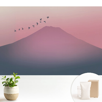 Fototapeta z nadrukiem na flizelinie Pastelowe góry o zachodzie słońca