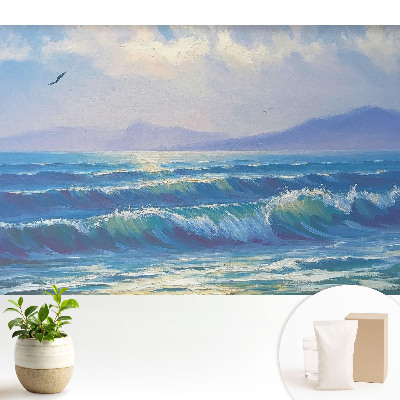 Fototapeta z motywem oceanicznych fal i gór