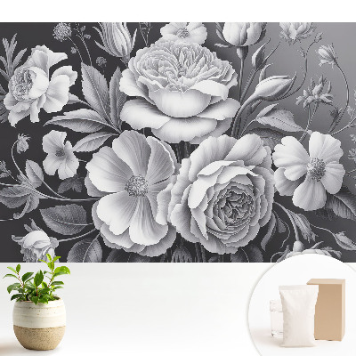 Fototapeta na wymiar do sypialni Kwiaty szare elegancja piękno