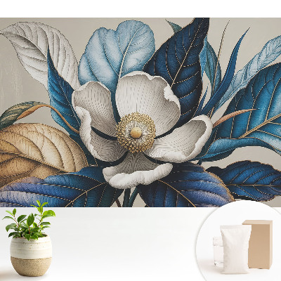 Tapeta fotograficzna flizelinowa Kwiaty i liście w stylu nowoczesnym