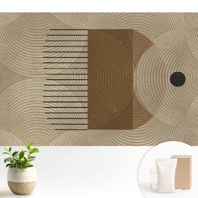 Tapeta fotograficzna flizelinowa Geometryczne okręgi i linie w ciepłych odcieniach