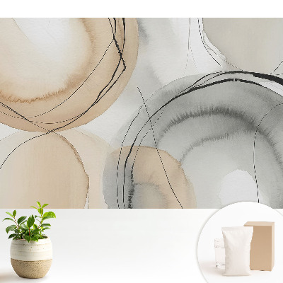 Fototapeta do salonu Abstrakcyjne koła w beżu i szarości
