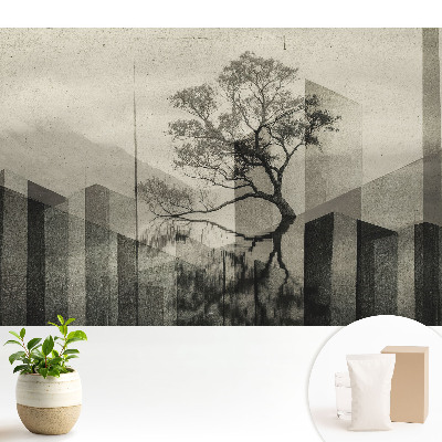 Fototapeta flizelinowa do salonu Drzewo w miejskim pejzażu