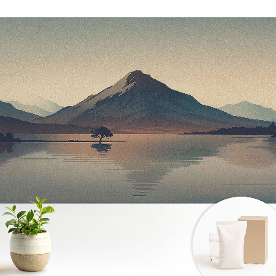 Fototapeta do salonu z motywem górskiej panoramy i akcentami wody