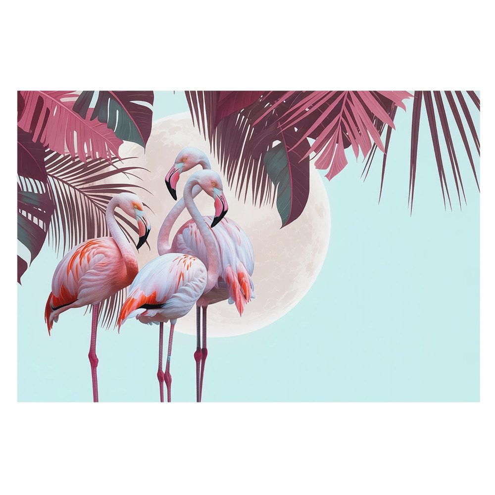 Fototapeta Kolorowe flamingi w tropikalnej scenerii