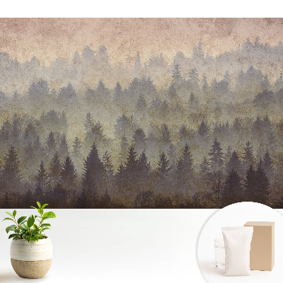 Fototapeta na wymiar do sypialni Nastrojowe lasy mgłą otulone