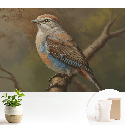 Nowoczesna fototapeta na wymiar Realistyczny ptak na gałęzi