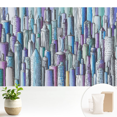 Fototapeta z nadrukiem na flizelinie Kolorowe wieżowce metropolii
