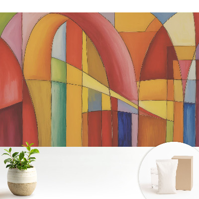 Fototapeta flizelinowa do salonu Kolorowe geometryczne łuki