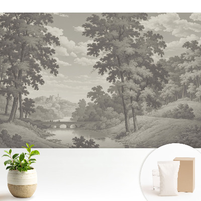 Fototapeta do salonu z klasycznym krajobrazem i mostem