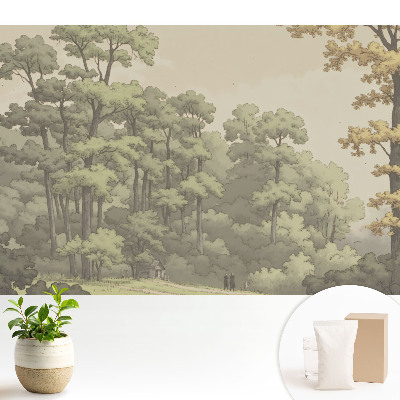 Tapeta fotograficzna flizelinowa z motywem spokojnego krajobrazu leśnego