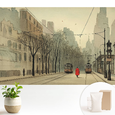 Fototapeta do salonu Miasto jesienny poranek klasyczna symetria