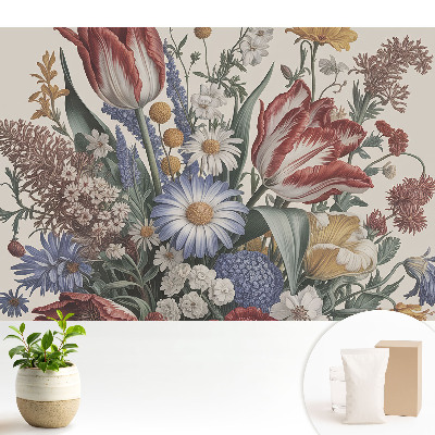 Fototapeta na wymiar do sypialni Kolorowa kompozycja kwiatów w stylu klasycznym