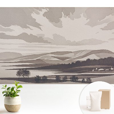 Fototapeta na wymiar przedstawiająca pejzaż górski tworzący spokojną harmonię natury, przeznaczona do sypialni