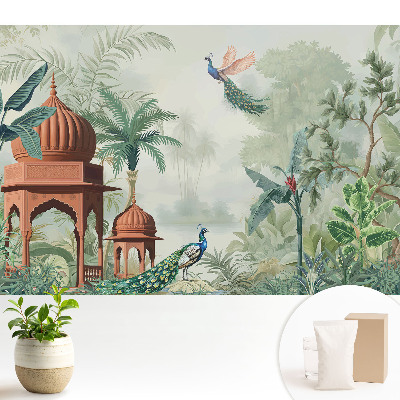 Fototapeta do salonu z motywem egzotycznego ogrodu, oddająca spokój i urok