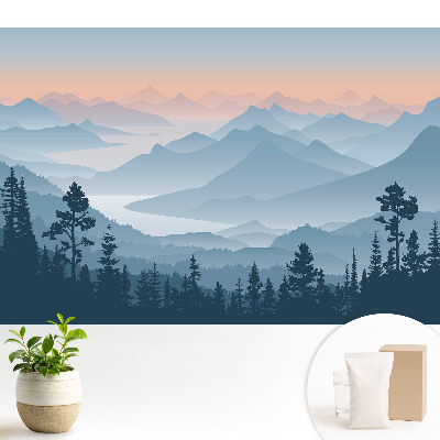 Fototapeta na flizelinie z motywem mglistych gór o świcie