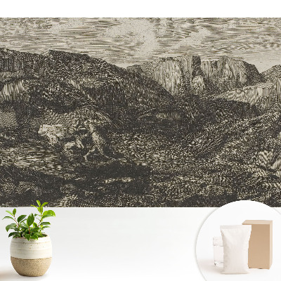 Tapeta fotograficzna flizelinowa z motywem górskiego pejzażu z klasycznym jeźdźcem