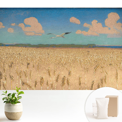 Tapeta fotograficzna flizelinowa przedstawiająca pole pszenicy pod niebem