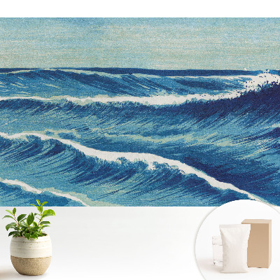 Fototapeta na wymiar do sypialni z motywem morskich fal w klasycznym stylu