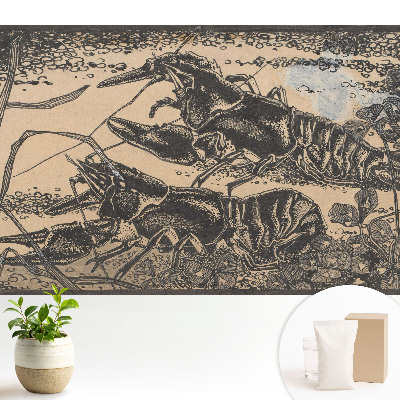 Tapeta fotograficzna flizelinowa Raki i rośliny wodne w klasycznym stylu