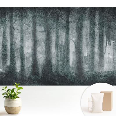 Fototapeta na wymiar do sypialni z motywem zagadki miejskiej w leśnym zaciszu