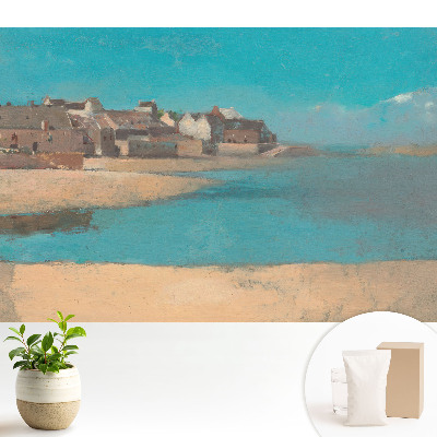 Fototapeta z motywem nadmorskiej wioski w retro stylu