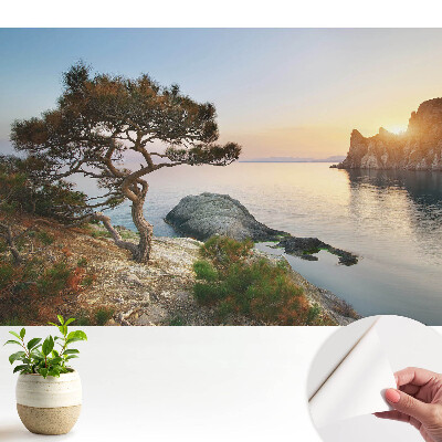 Fototapeta na wymiar do sypialni Malowniczy zachód słońca nad klifem