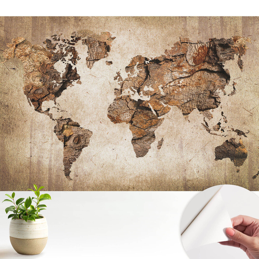 Nowoczesna fototapeta na wymiar Rustykalna mapa świata