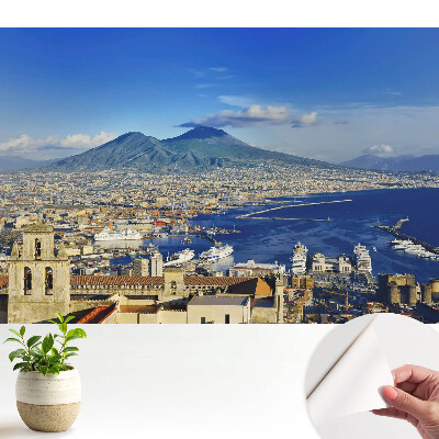 Tapeta fotograficzna samoprzylepna Malowniczy pejzaż z wulkanem i portem