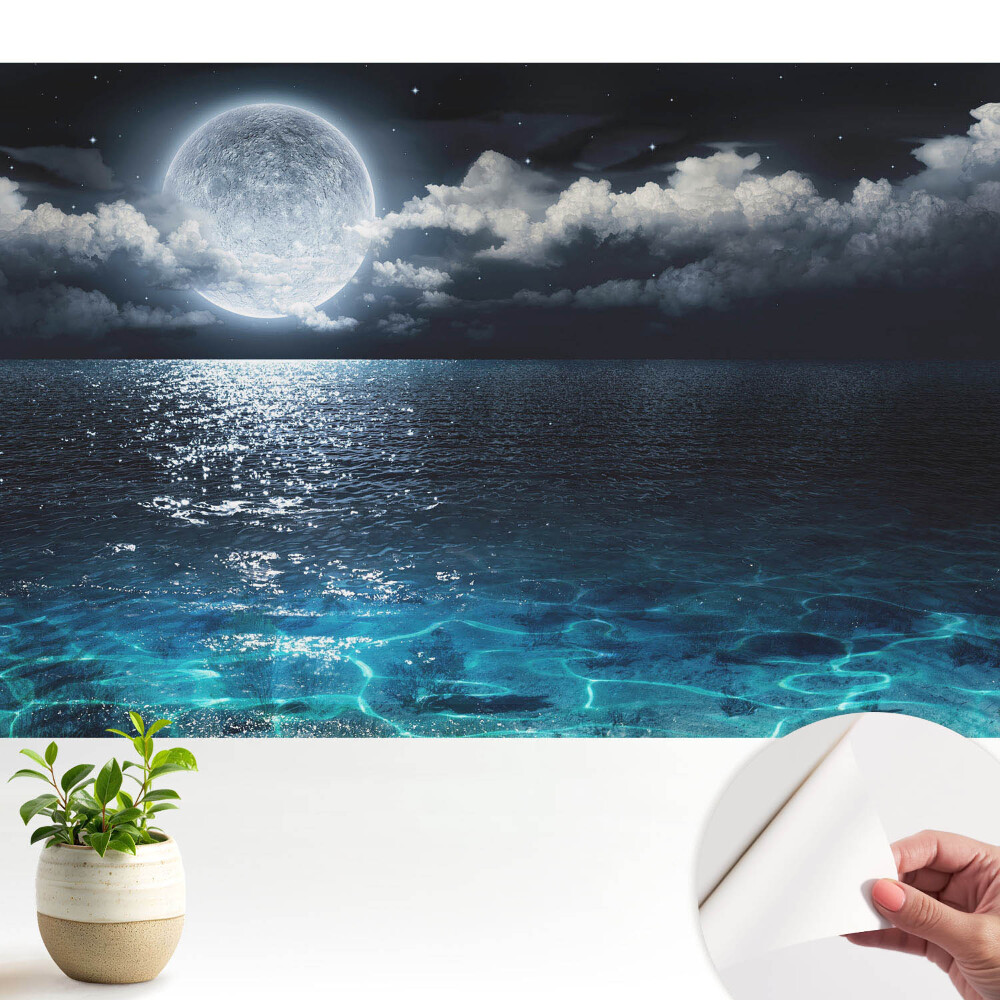Nowoczesna fototapeta na wymiar Pejzaż księżycowy harmonia wody i nieba