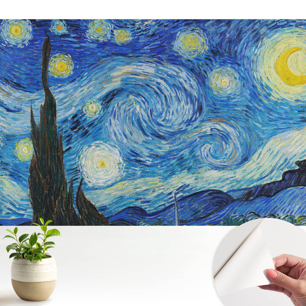 Fototapeta do salonu Wirujące gwiazdy i cyprys