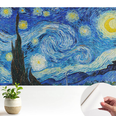 Fototapeta do salonu Wirujące gwiazdy i cyprys