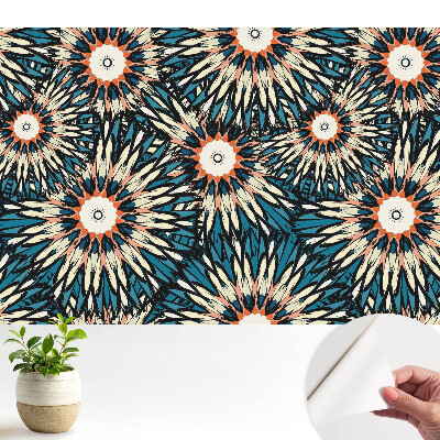 Fototapeta do salonu Energetyczne kwiaty w powtarzalnej kompozycji