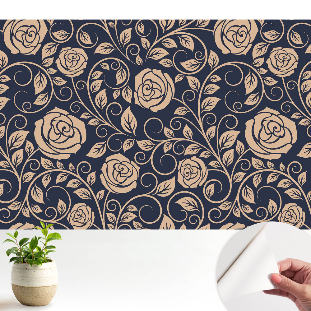 Fototapeta samoprzylepna do salonu Klasyczne róże na granacie