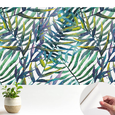 Fototapeta z nadrukiem samoprzylepna Tropikalne liście akwarelowe wzór powtarzalny