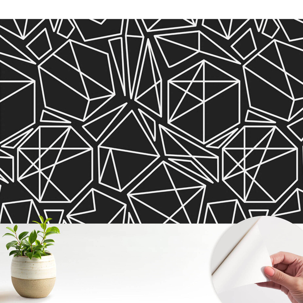 Fototapeta z nadrukiem samoprzylepna Geometryczne figury na czarnym tle