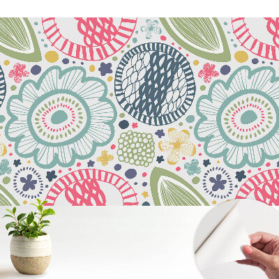 Fototapeta Współczesne kwiaty i geometryczne wzory