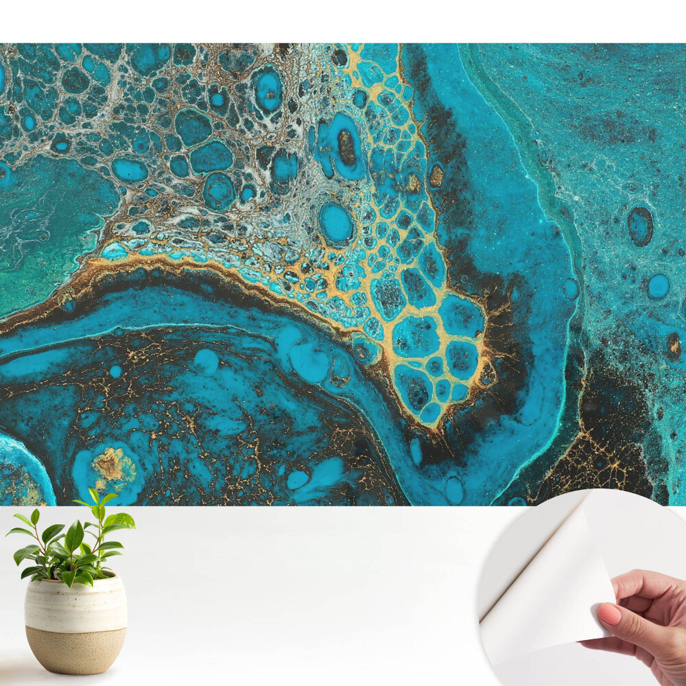 Fototapeta na wymiar do sypialni Turkusowe wzory organiczne