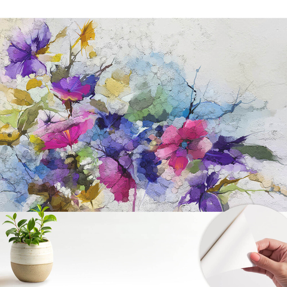 Nowoczesna fototapeta na wymiar Kwiaty w intensywnych barwach