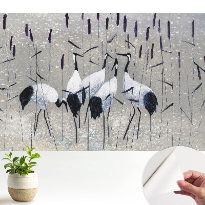 Fototapeta na wymiar do sypialni Eleganckie żurawie wśród traw