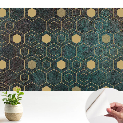 Nowoczesna fototapeta na wymiar Geometryczne heksagony na ciemnym tle