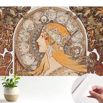 Fototapeta z nadrukiem samoprzylepna Kobieta i symbole zodiaku