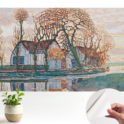 Nowoczesna fototapeta na wymiar Wiejska spokojna sceneria lustrzane odbicie