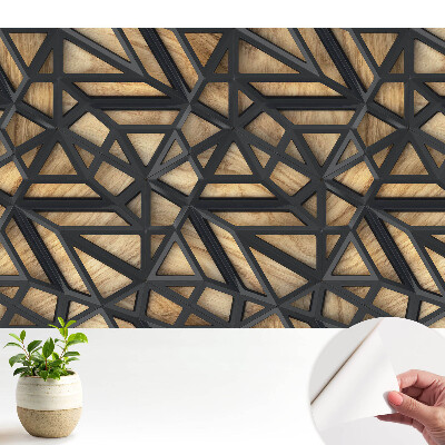 Nowoczesna fototapeta na wymiar Geometryczne trójkąty drewno harmonia