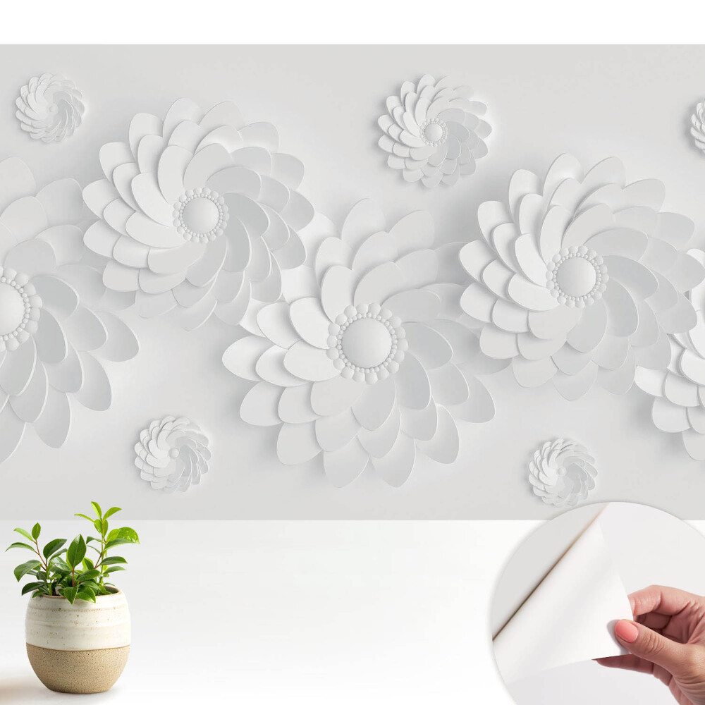 Tapeta fotograficzna samoprzylepna Kwiatowe spirale w nowoczesnym stylu